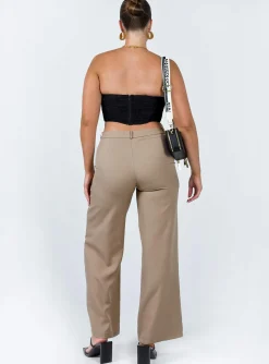 Princess Polly Rozzila Pants Taupe   Brown Sale