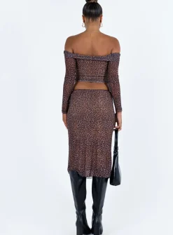 Princess Polly Rujha Midi Skirt Leopard Sale