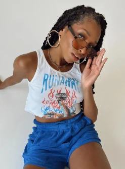 Princess Polly Runaway Graphic Tank Top  White Store