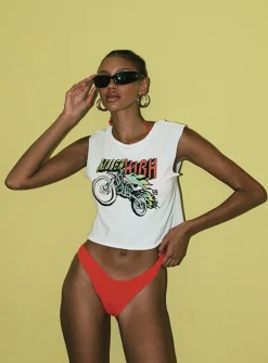 Princess Polly Ryder Graphic Tank Top  White Store