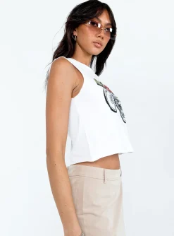 Princess Polly Ryder Graphic Tank Top  White Store