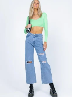 Princess Polly Ryder Long Sleeve Top Green Sale