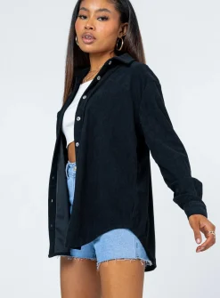 Princess Polly Rylan Shirt  Black Sale