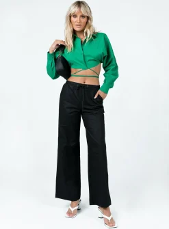 Princess Polly Rylen Long Sleeve Top  Green Hot