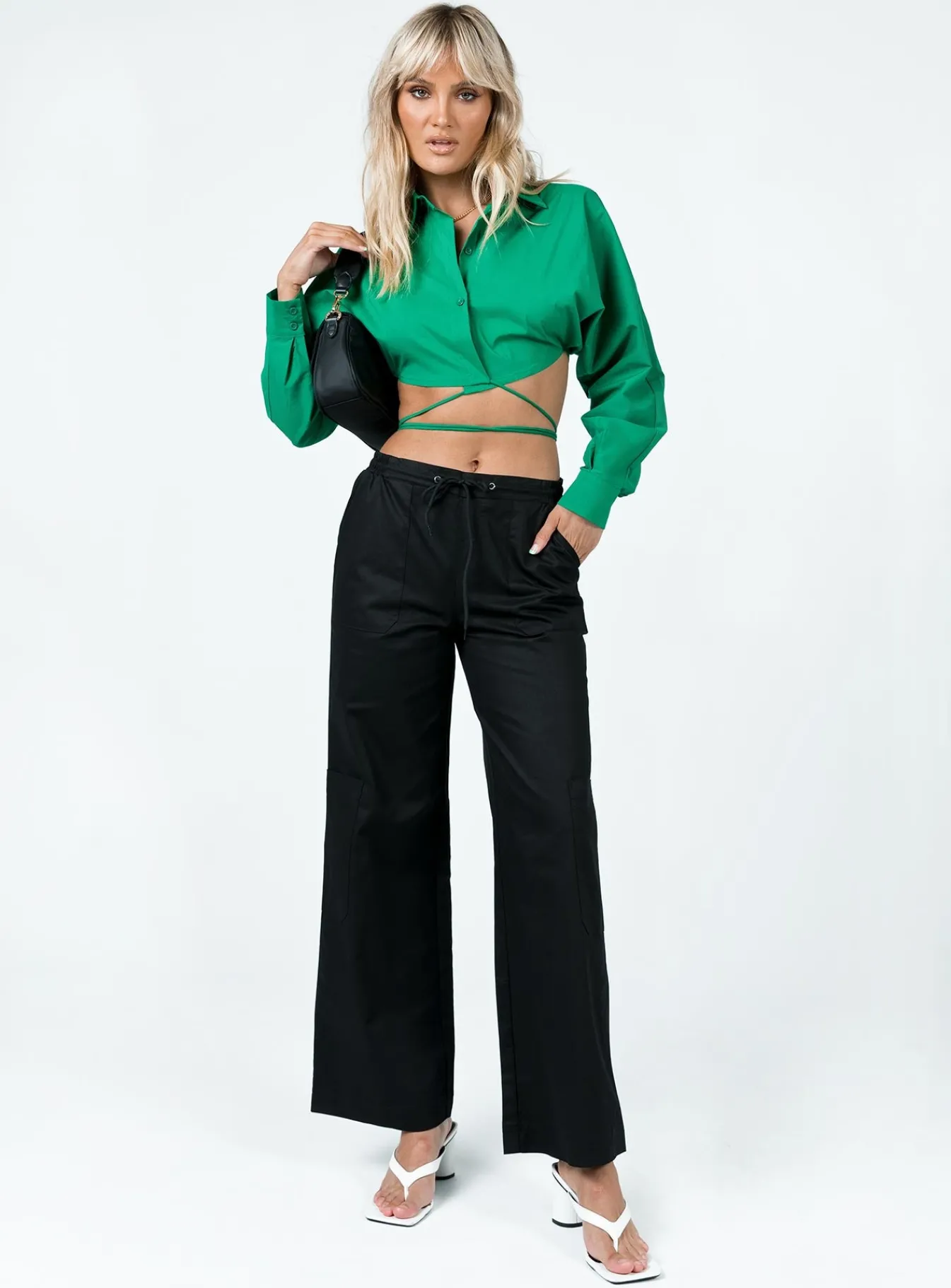 Princess Polly Rylen Long Sleeve Top Green Hot