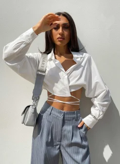 Princess Polly Rylen Long Sleeve Top  White Flash Sale