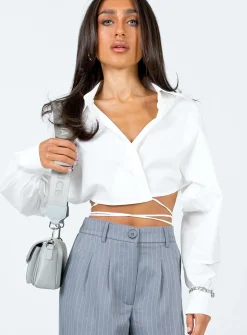 Princess Polly Rylen Long Sleeve Top  White Flash Sale