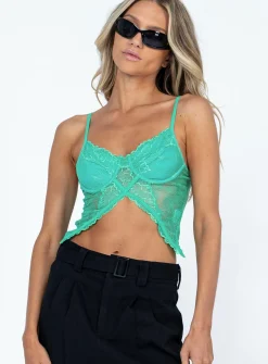 Princess Polly Rylie Top  Green Hot