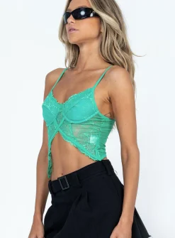 Princess Polly Rylie Top  Green Hot