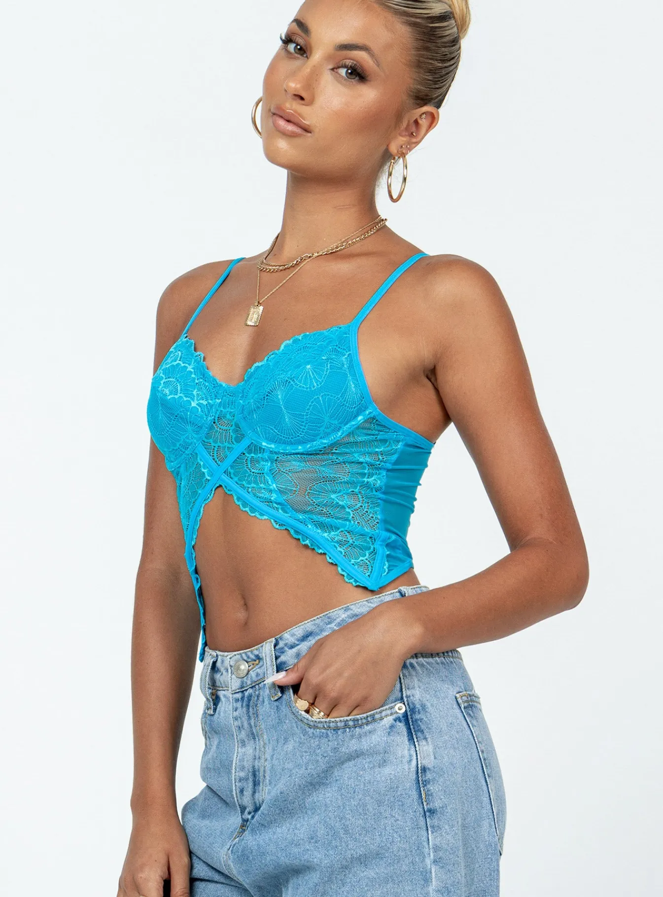 Princess Polly Rylie Top Blue Clearance