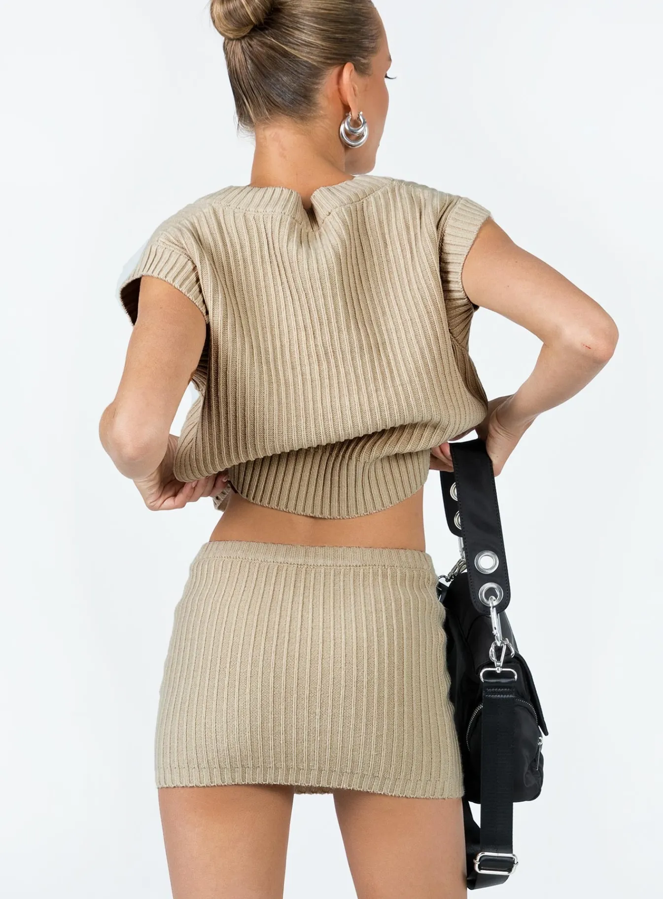 Princess Polly Saddle Knit Mini Skirt Beige Store