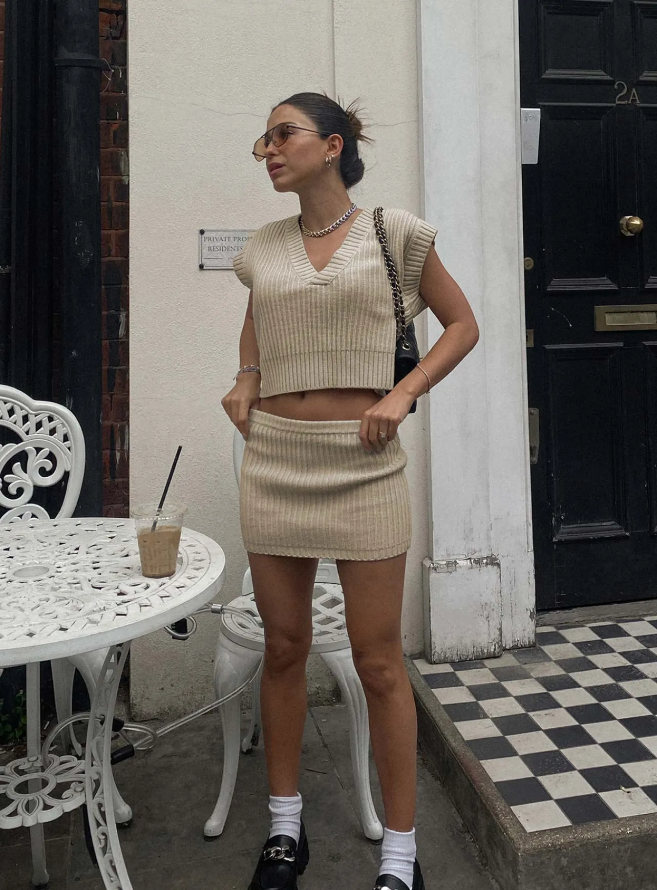 Princess Polly Saddle Knit Mini Skirt Beige Store