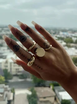 Princess Polly Sagal Ring Pack Gold Clearance