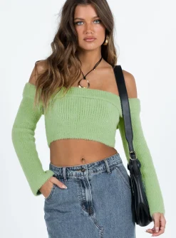 Princess Polly Salas Sweater  Green Flash Sale