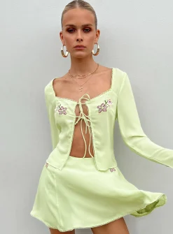 Princess Polly Saleya Long Sleeve Top  Green Sale