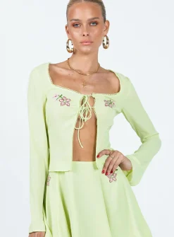 Princess Polly Saleya Long Sleeve Top  Green Sale