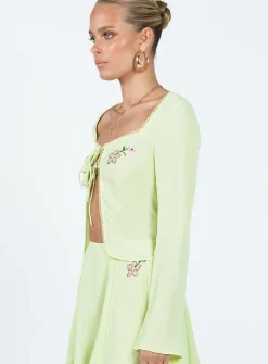 Princess Polly Saleya Long Sleeve Top  Green Sale