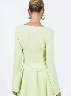Princess Polly Saleya Long Sleeve Top  Green Sale