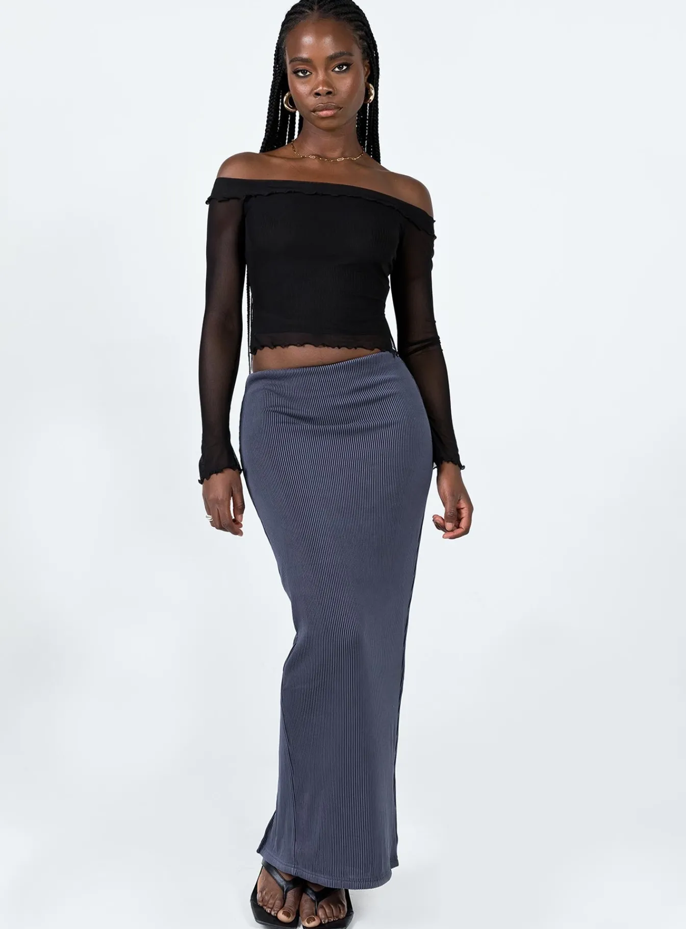 Princess Polly Salte Maxi Skirt Slate Cheap