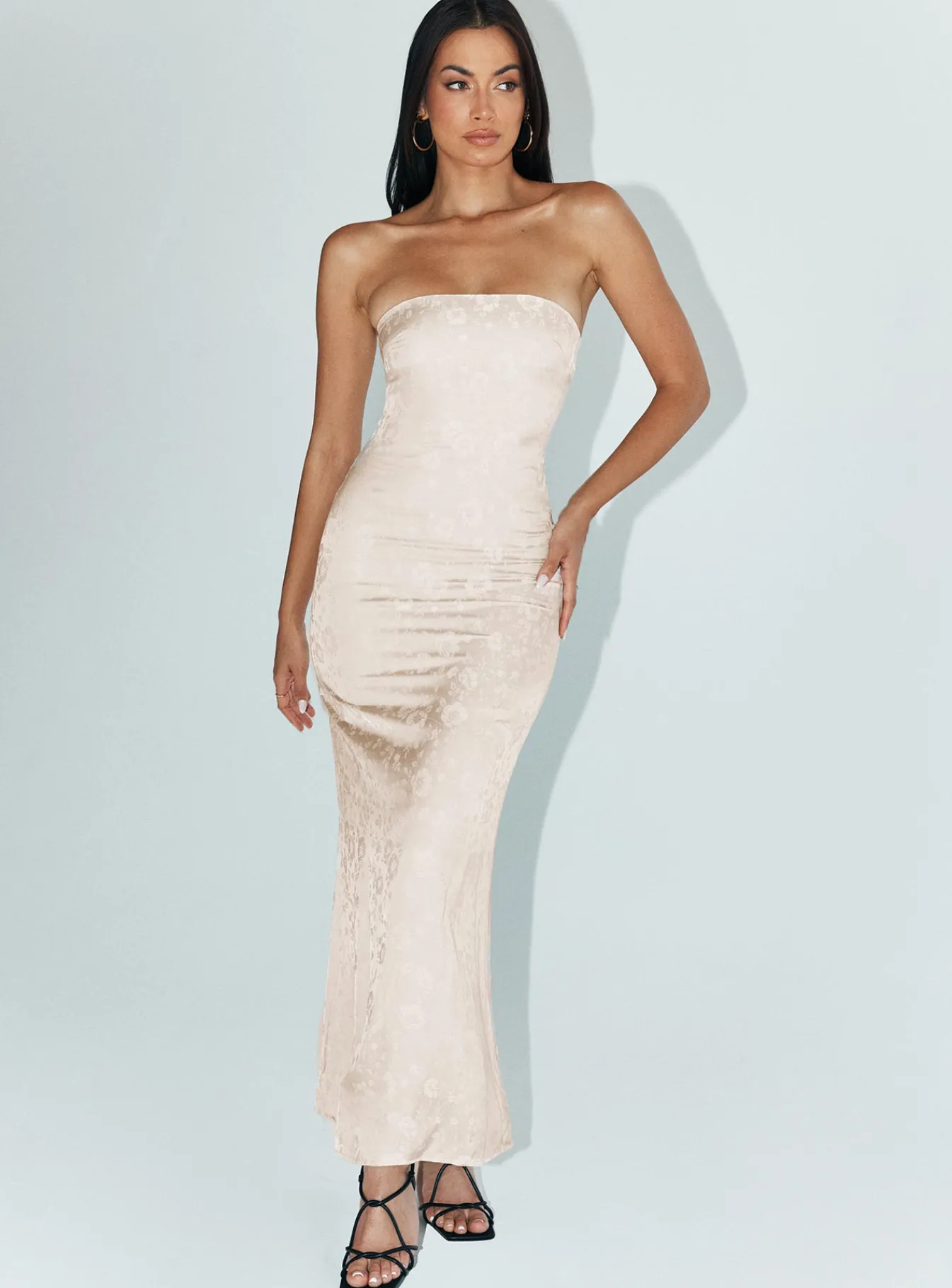 Princess Polly Salvin Strapless Maxi Dress Champagne Clearance