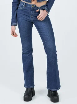 Princess Polly Samner Low Rise Bootcut Jeans  Dark Blue Sale
