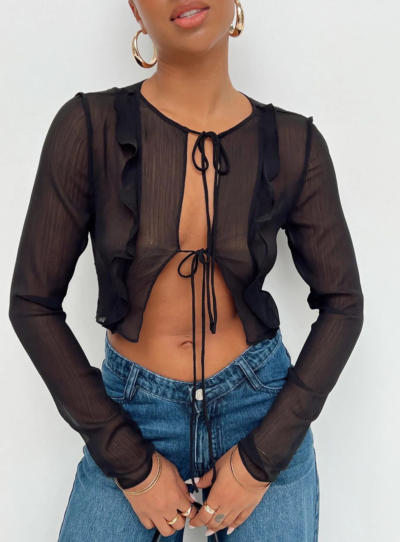 Princess Polly San Carlos Tie Top Black Discount