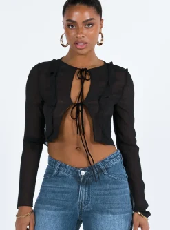 Princess Polly San Carlos Tie Top Black Discount