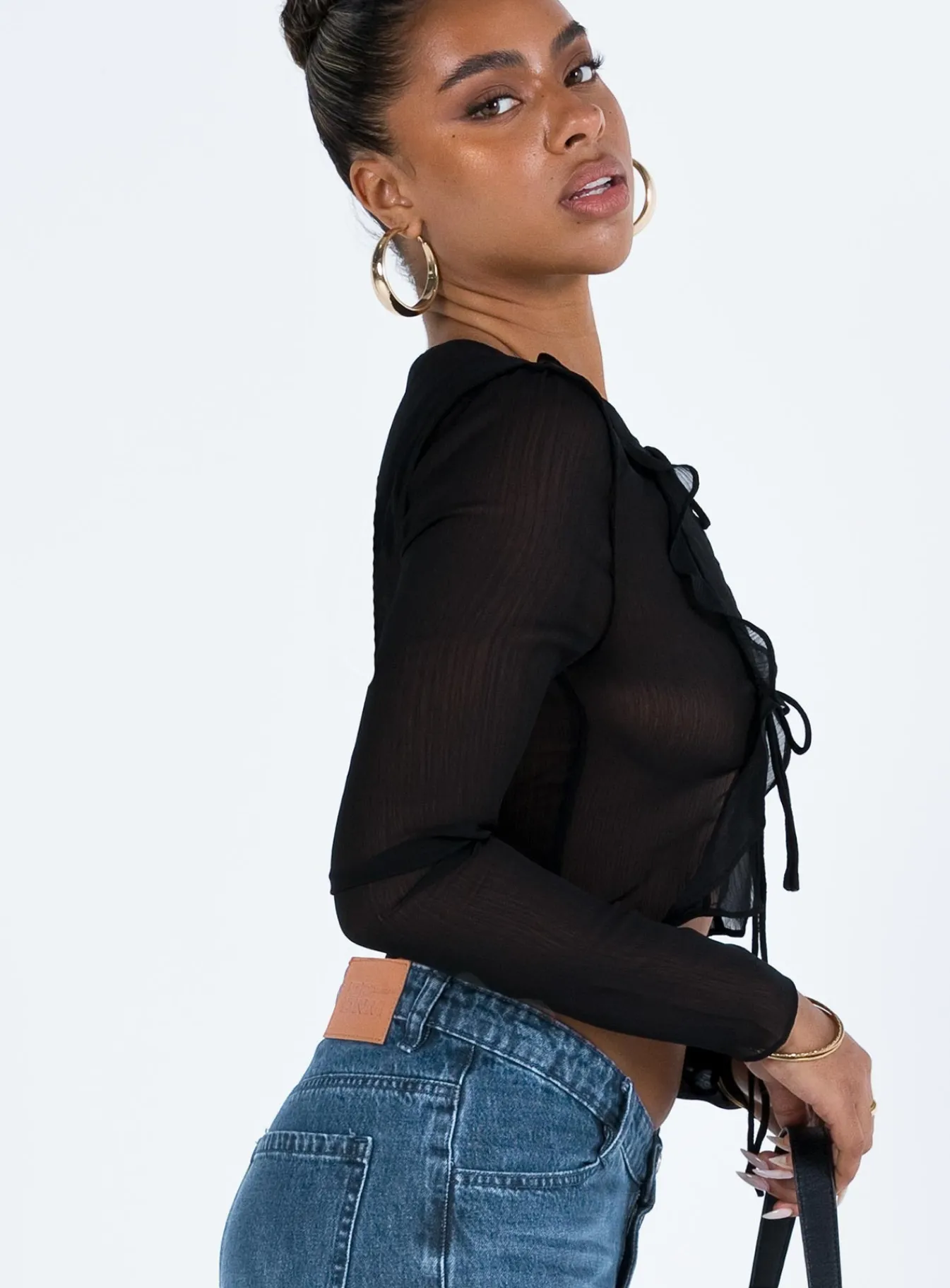 Princess Polly San Carlos Tie Top Black Discount