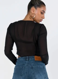 Princess Polly San Carlos Tie Top Black Discount
