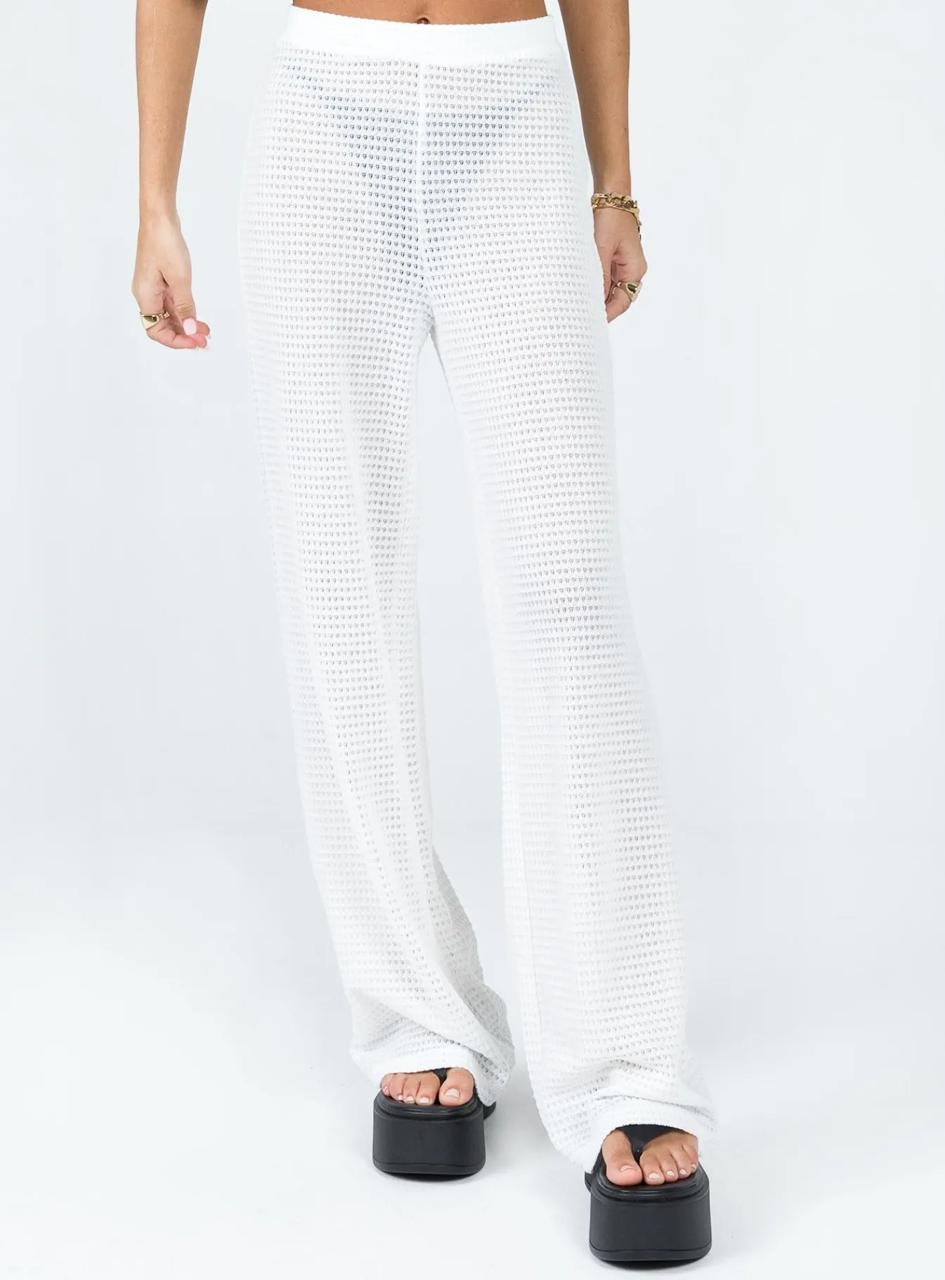 Princess Polly Santa Monica Knit Pants White Hot