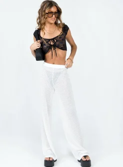 Princess Polly Santa Monica Knit Pants White Hot