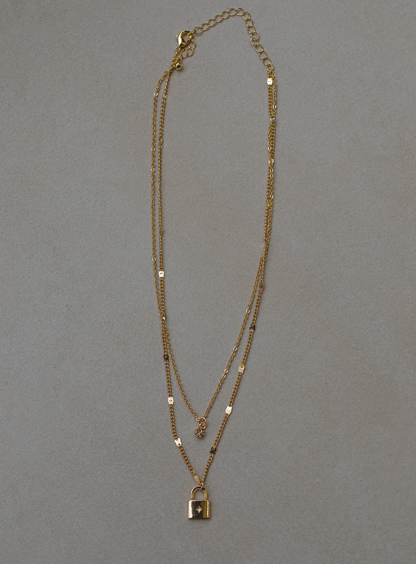 Princess Polly Santino Lock Necklace Pack Gold Sale