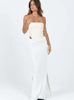 Princess Polly Santorini Knit Maxi Skirt White Discount