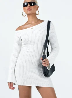 Princess Polly Santorini Knit Mini Dress  White Best