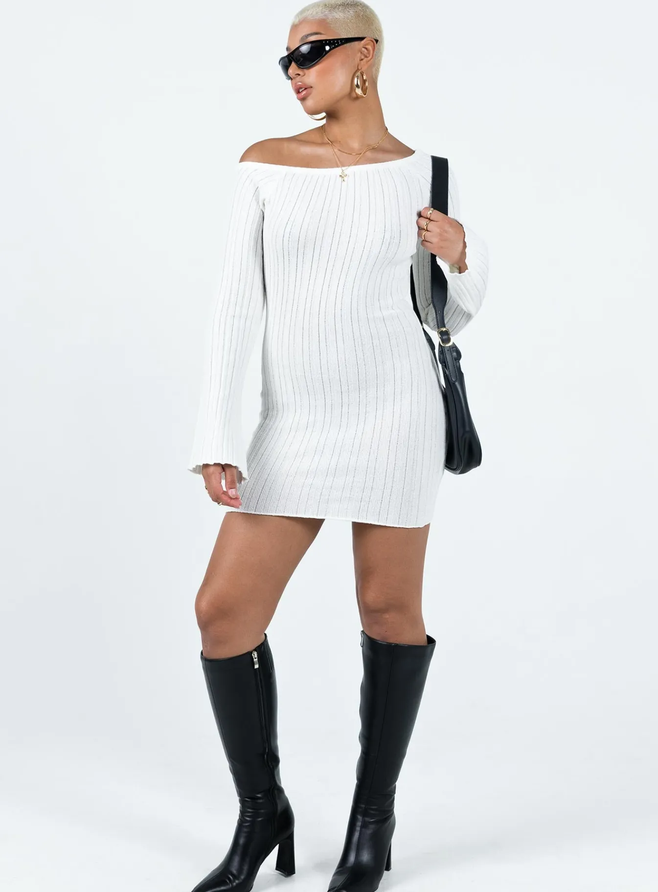 Princess Polly Santorini Knit Mini Dress White Best