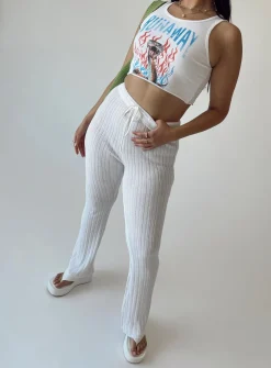 Princess Polly Santorini Knit Pant  Ivory Flash Sale