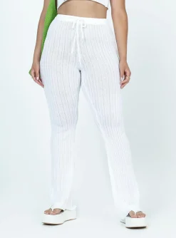 Princess Polly Santorini Knit Pant  Ivory Flash Sale