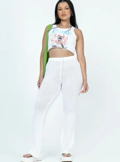 Princess Polly Santorini Knit Pant Ivory Flash Sale