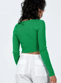Princess Polly Sarley Long Sleeve Top Green New