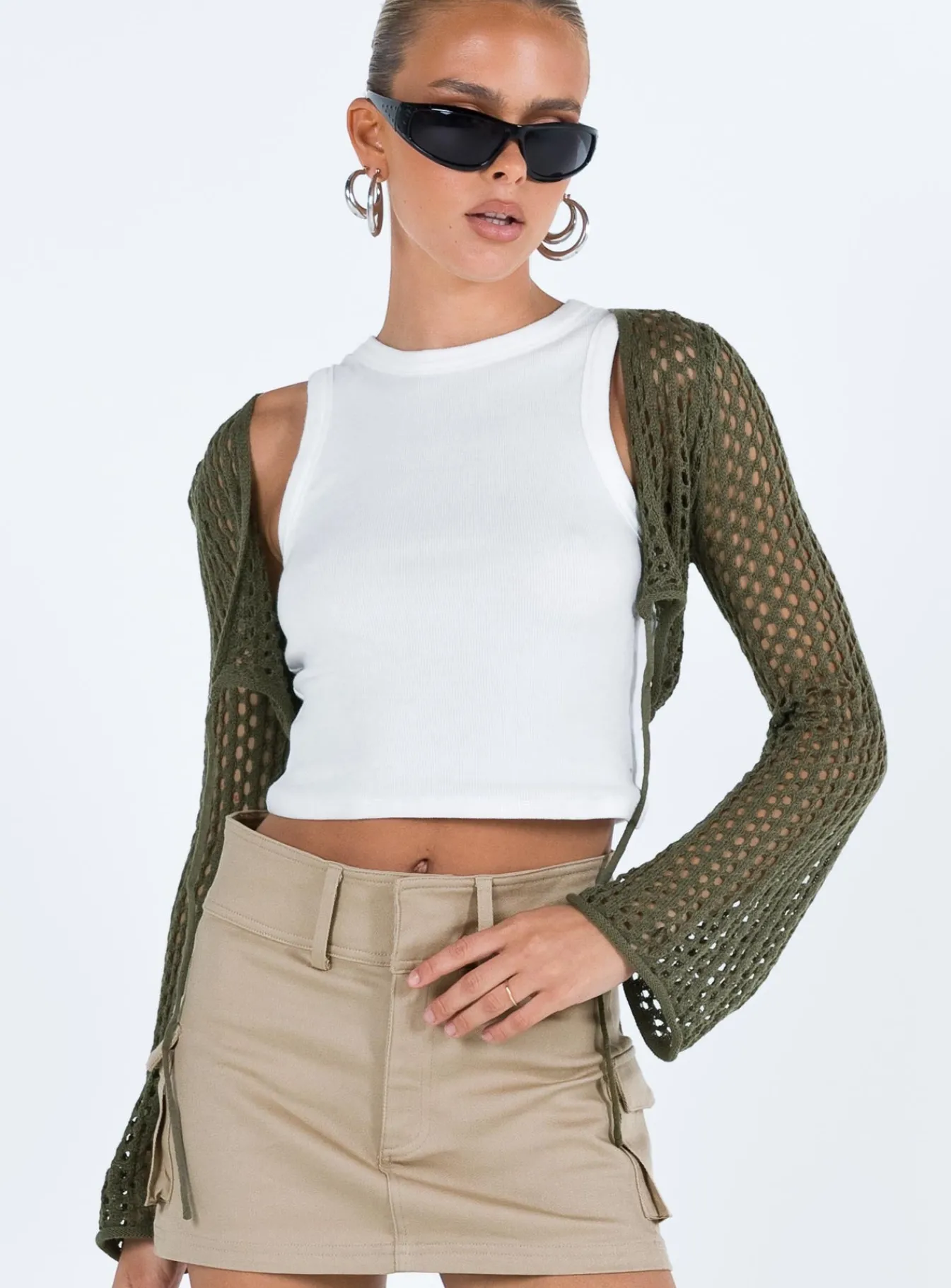 Princess Polly Savi Long Sleeve Top Green Flash Sale