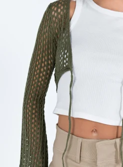 Princess Polly Savi Long Sleeve Top Green Flash Sale