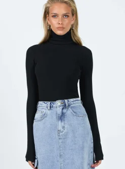 Princess Polly Savonna Long Sleeve Top  Black Cheap
