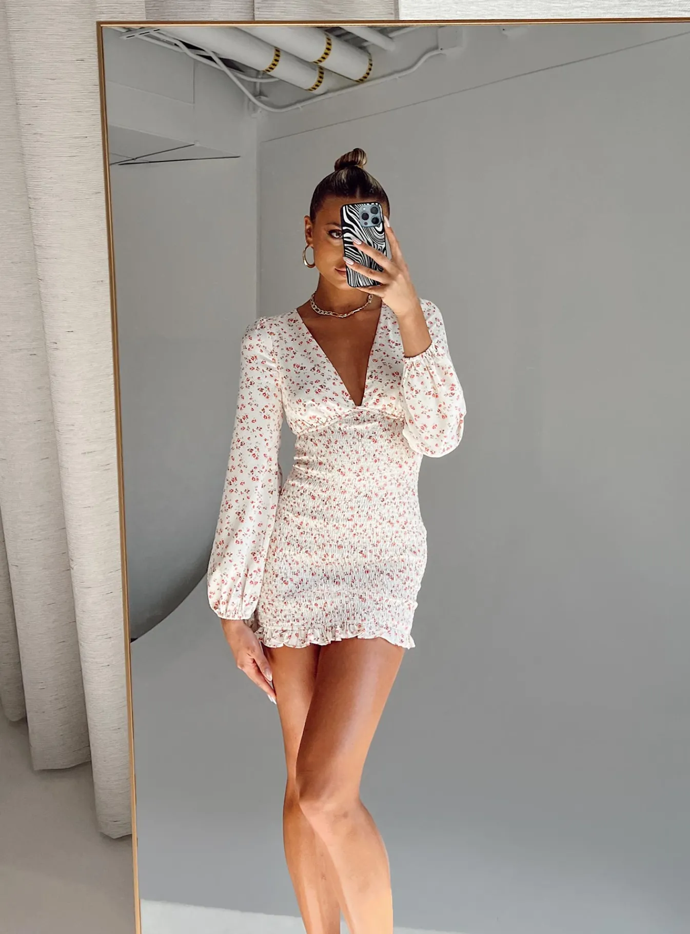 Princess Polly Sawyer Long Sleeve Mini Dress Multi Outlet