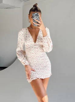Princess Polly Sawyer Long Sleeve Mini Dress  Multi Outlet