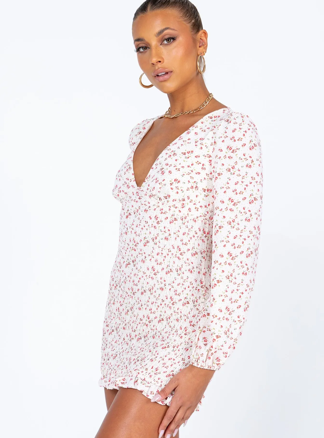 Princess Polly Sawyer Long Sleeve Mini Dress Multi Outlet