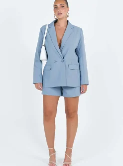 Princess Polly Sazan Blazer  Blue Clearance