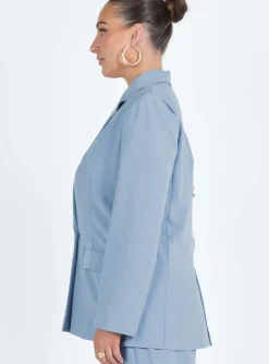 Princess Polly Sazan Blazer  Blue Clearance