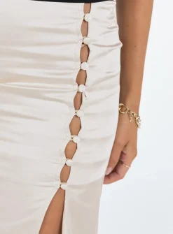 Princess Polly Scanlon Midi Skirt Champagne Flash Sale