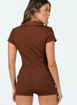 Princess Polly Scarla Romper Brown Store