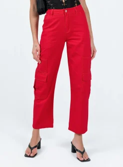 Princess Polly Schafer Wide Legs Jeans  Red Best